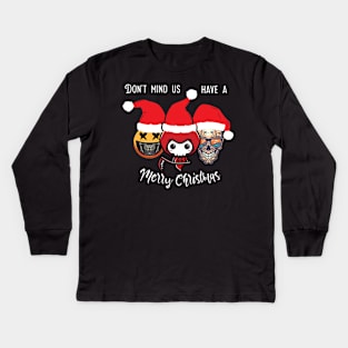 Monsters also celebrate Christmas Kids Long Sleeve T-Shirt